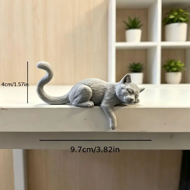 3D Printed Lazy Cat Monitor Edge Ornament Non-Slip Creative Desktop Decor for Workspace Home Unique Cat Lover Gift