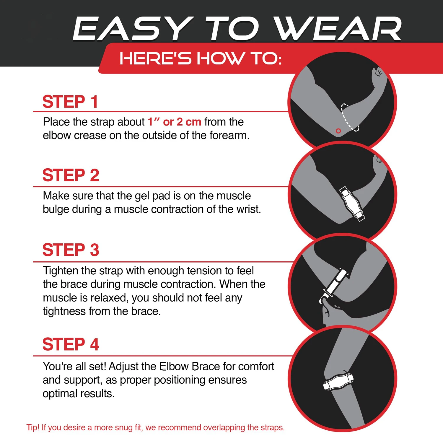 NEENCA Tennis Elbow Brace Adjustable Golfers & Tennis Elbow Strap for Men Women Tendonitis Pain Relief Support for Sports view 6