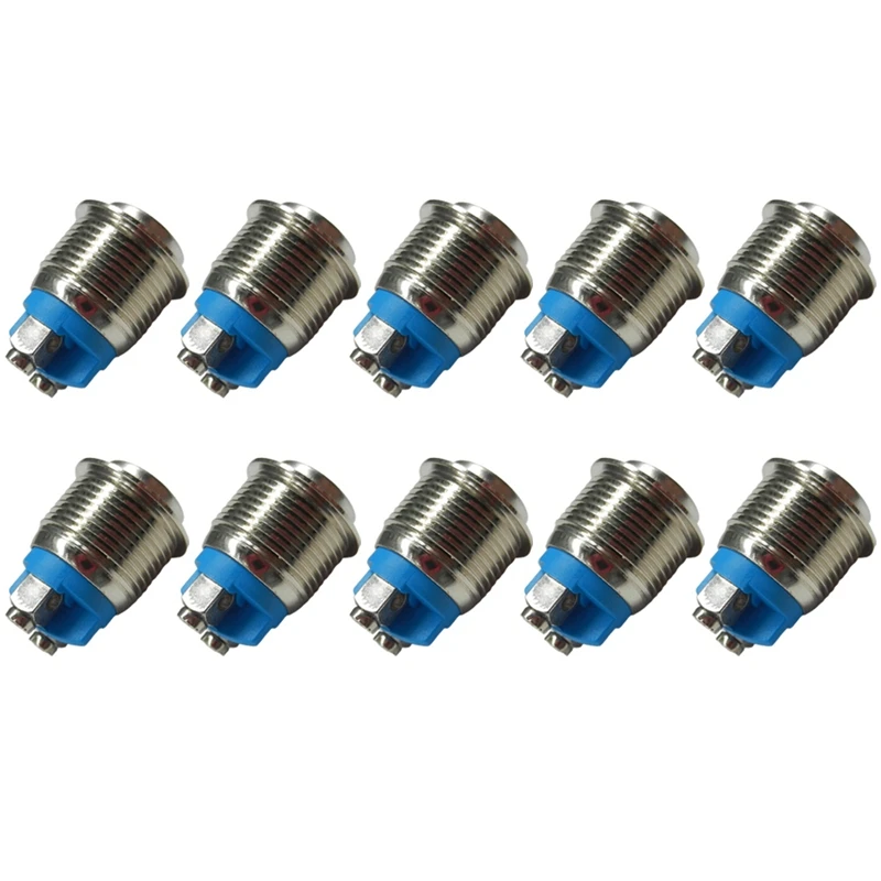 16Mm Waterproof Stainless Steel Metal Shell Momentary Raised Top Push Button Switch 2A/36V(10PCS) (High Round)