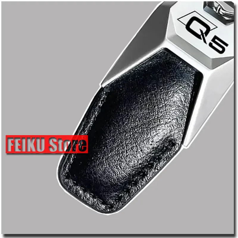 Car Styling Leather Metal Car Keychain Sports Logo Key Pendant For Audi A3 A4 A6 A7 Q3 Q5 Q7 Key Ring Accessories