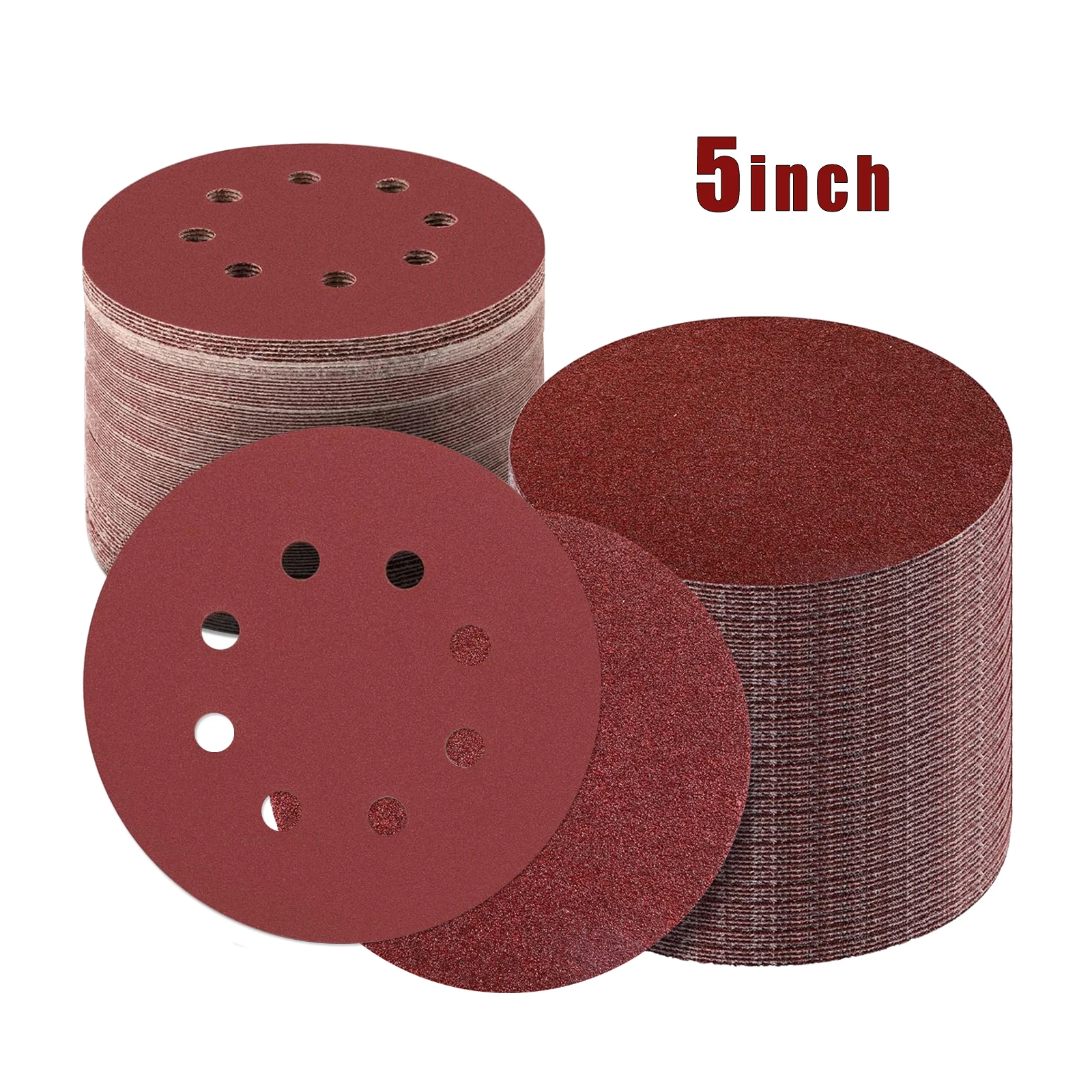 

5 Inch 8 Hole Sanding Discs Hook And Loop 125mm Orbital Sandpaper Sander Disks 40grit-3000grit