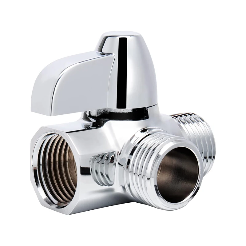 

G1/2 Inch Shower Arm 3-Way Diverter Valve Water Tap Connector Fixed Spray Head T-Adapter For Shower Bathroom Accessories