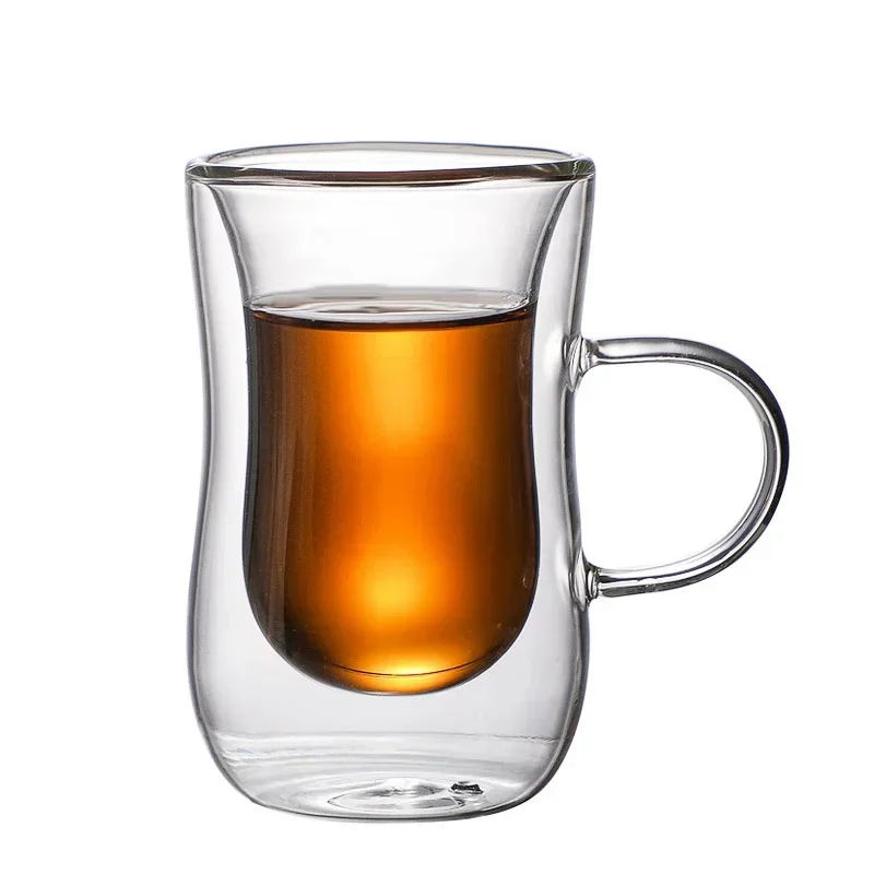 Double Wall High Borosilicate Glass Mug Tea Milk Lemon Juice Coffee Water Cup Heat Resistance Drinkware Lovers Beverage