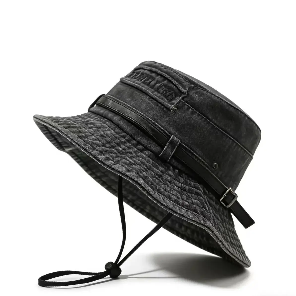 

Мужские и женские винтажные кожаные шляпы-кепки с пряжкой и широкими полями для походов, модные уличные головные уборы для путешествий, кемпинга и рыбалки 2026 года