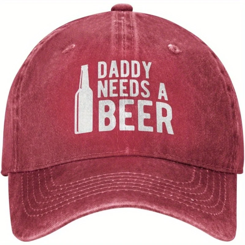 

1pc, "Daddy Needs a Beer" Funny Baseball Cap, Casual Style, 100% Polyester, Humorous Birthday Gift for Men