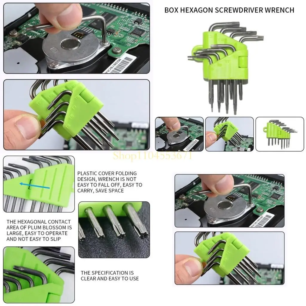 أفضل بائع بائع البراغي مجموعة 8 في 1 مفاتيح hex-l alnen wrench torx t5-t20 أدوات وجع #1
