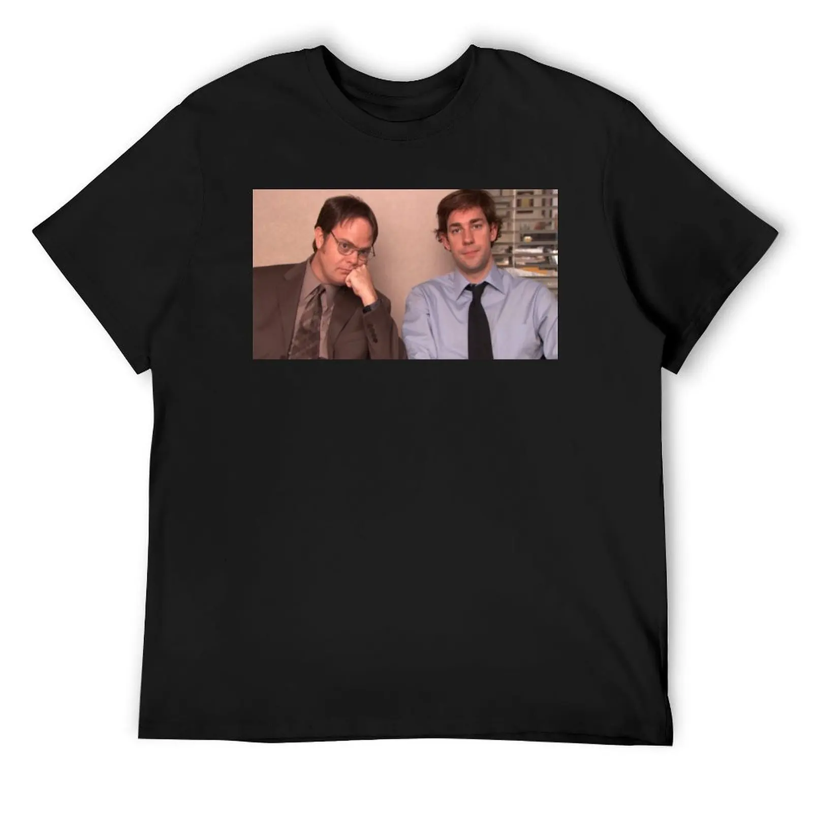 

Jim and Dwight T-Shirt Anime t-shirt gifts for boyfriend anime figures Men's cotton t-shirt