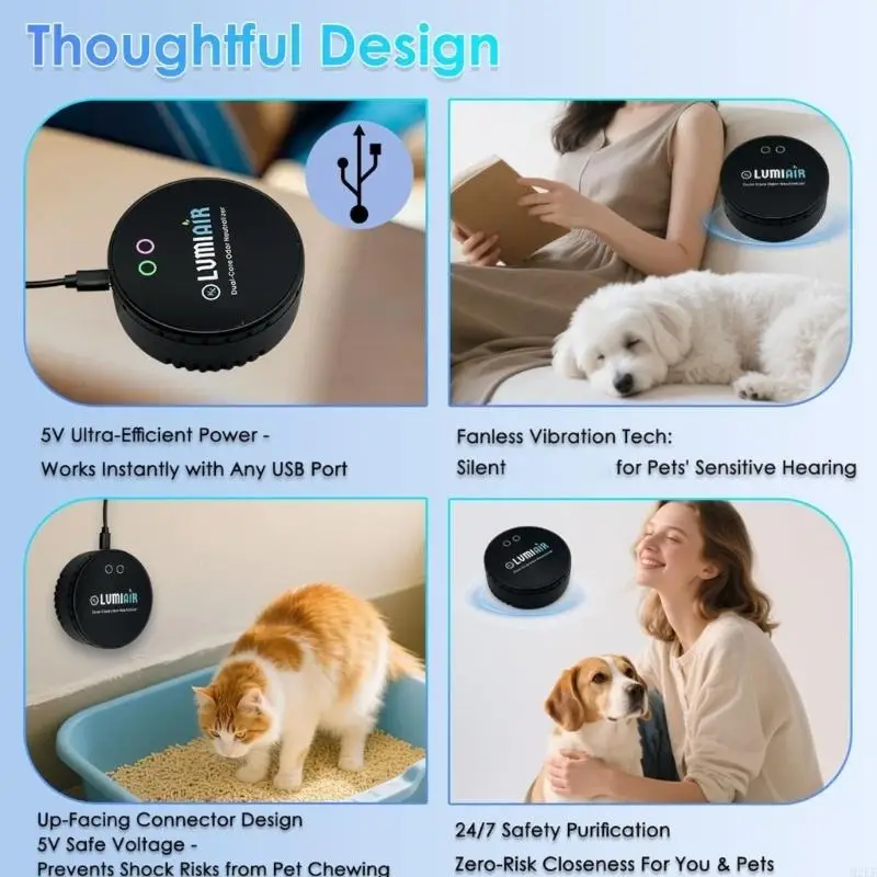 USB Operated Pet Odor Eliminators with Intelligent Control Technology for Pet 