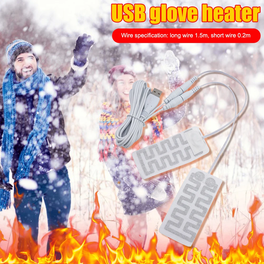 Coussin chauffant électrique portable en fibre de carbone, coussin de gants métropolitains USB, chaud pour les mains, léger, extérieur, camping, randonnée, hiver, 5V