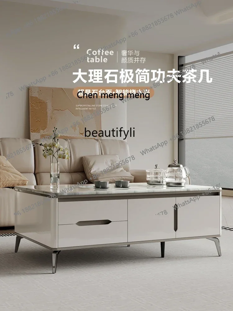 ss8350 New Kung Fu tea table tea integrated living room home light luxury super crystal stone coffee table TV cabinet