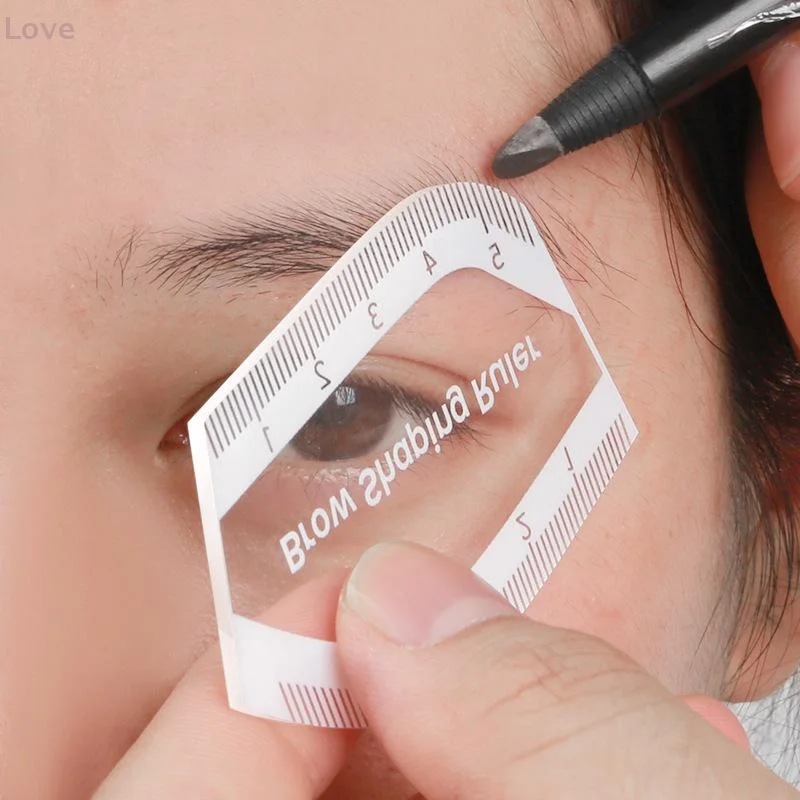 [L&P] مسطرة رسم الحواجب لتشكيل الحواجب ومكياج دائم Microblading مع تصميم رسم سريع أداة استنسل قابلة لإعادة الاستخدام