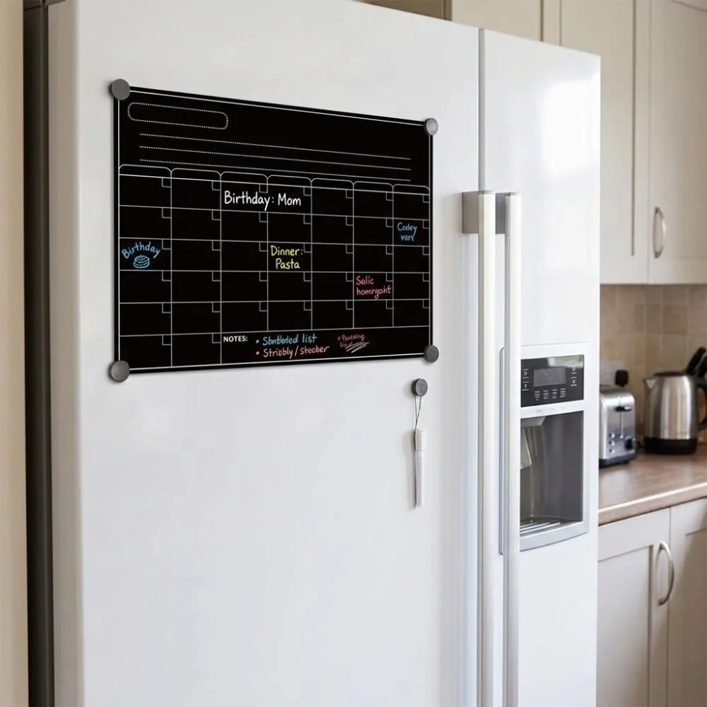 Portable Rubber Backing Dry Erase Board Hanging Design Practical Calendar Board Resuable Fridge Whiteboard Home Organization