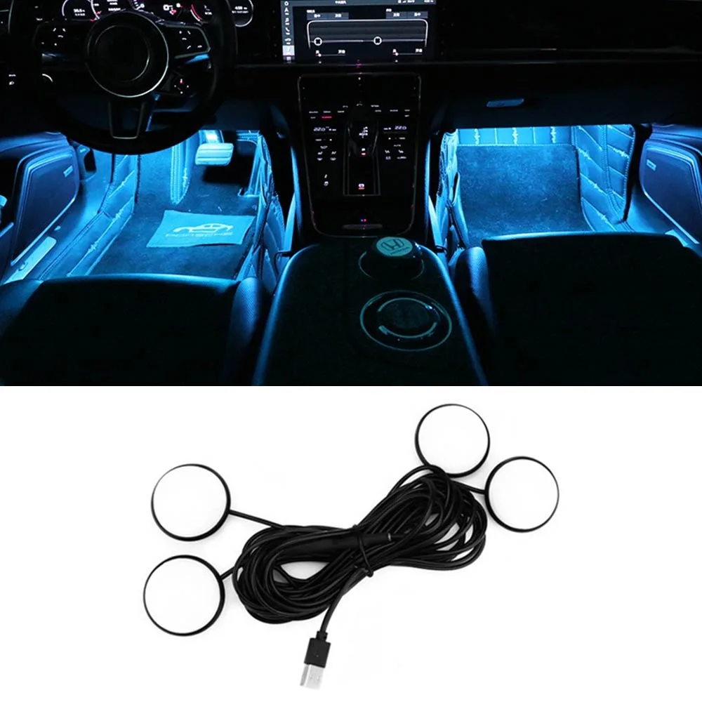 

Универсальный светодиодный автомобильный светодиодный светильник, один с четырьмя автоматическими внутренними атмосферными лампами, беспроводная звездная лампа, светодиодные фонари для ног, автомобиль