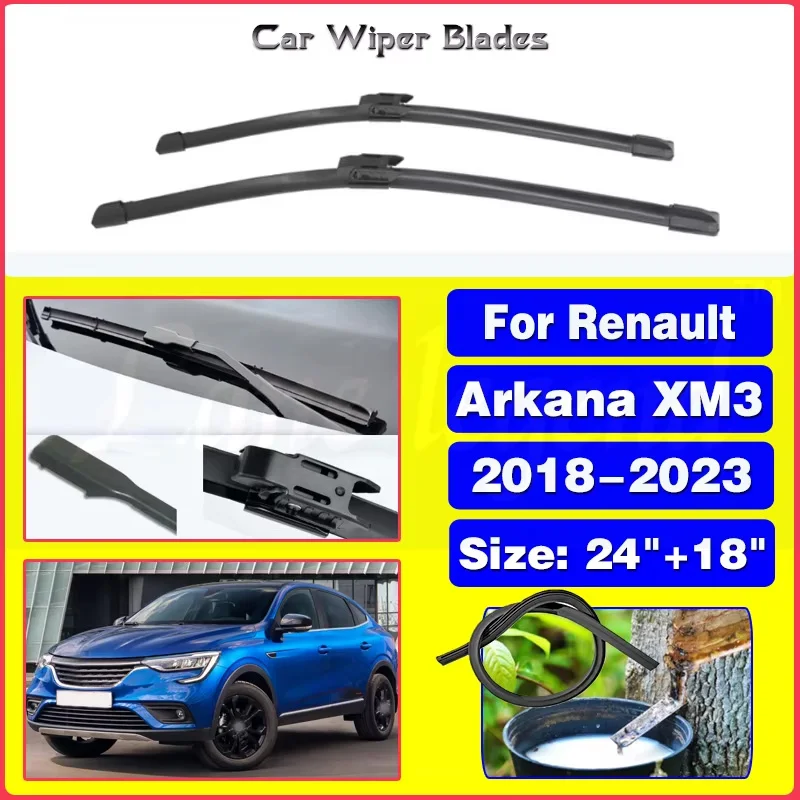 

Car Wiper LHD Front Wiper Blades For Renault Arkana XM3 2018-2023 Windshield Windscreen Window Car Rain Brushes 2022 2021 24"18"