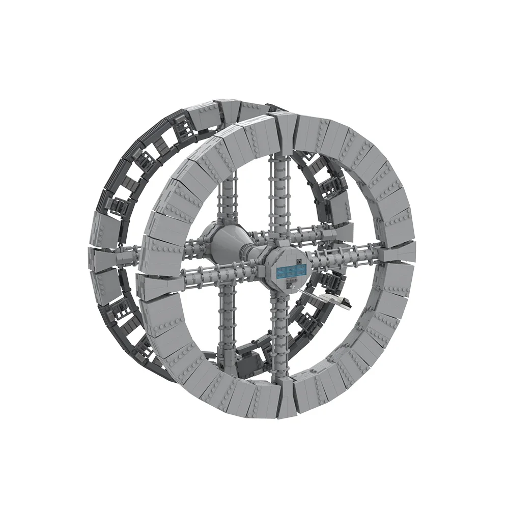 MOC 2001 Space Odyssey Space Station V Building Blocks Kit Space Station Orbit Detailed Double-Wheel Design Brick Toy Adult Gift