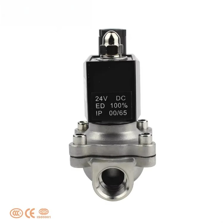 2W160-15 G1/2 صمام الملف اللولبي للمياه الفولاذ المقاوم للصدأ 24vdc