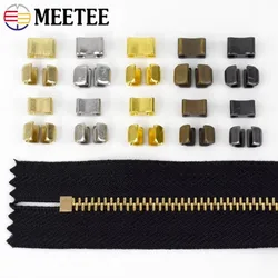 20Sets 3# 5# 8# 10# Zipper Sliders For Sewing Bag End Lock Metal U Zippers Stopper Zips Replacement Repair Kit DIY Accessories