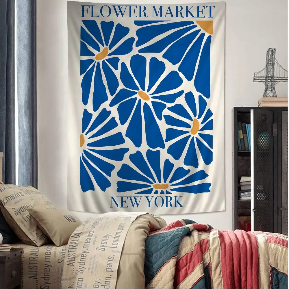 Art Vintage Flowers Anime Colorful Tapestry Wall Hanging Hanging Tarot Hippie Wall Rugs Dorm Wall Art Decor