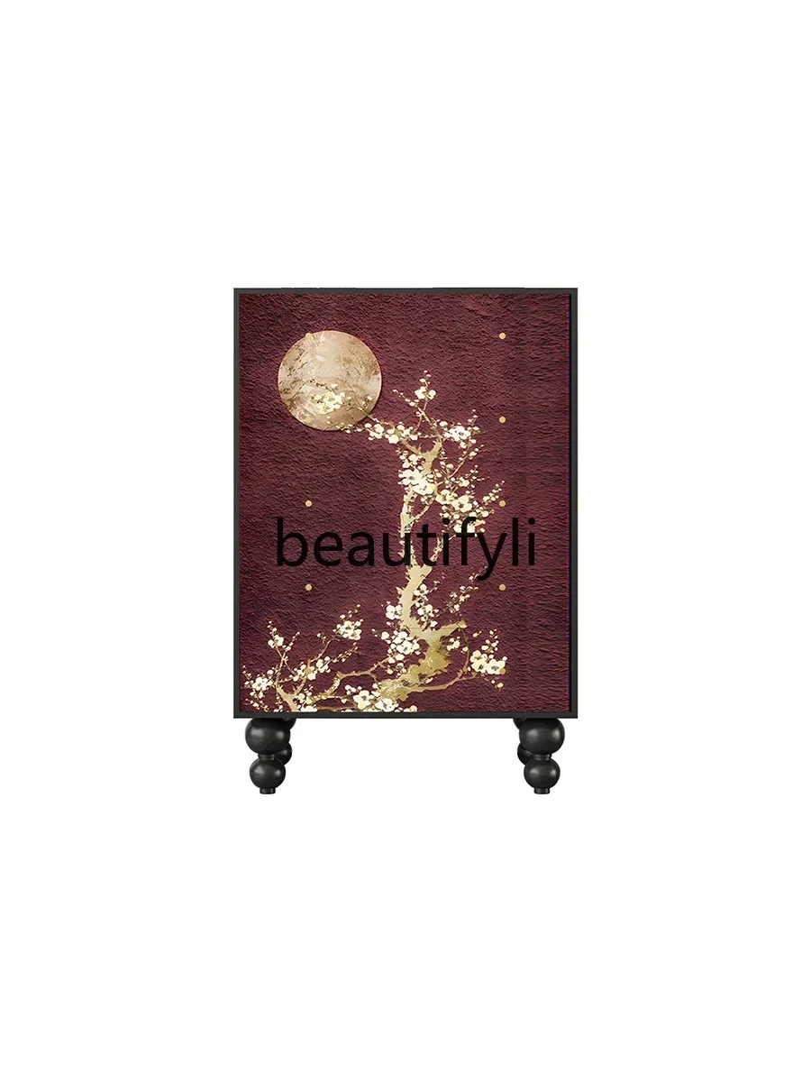cn8617 ss New Chinese Style Five-Drawer Cabinet Bedroom Storage Organizer Home Solid Wood Cabinet Entrance Decorative Cabinet