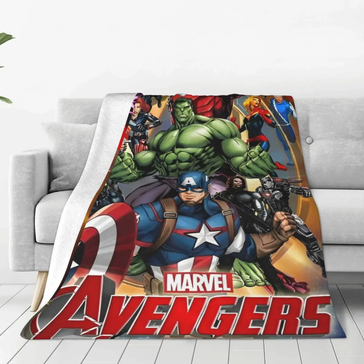 Warm Blanket Travel Office Avengers Marvel Assemble Bedding Throws Flannel Bedspread For Home DecorGraphic Sofa Bed Cover