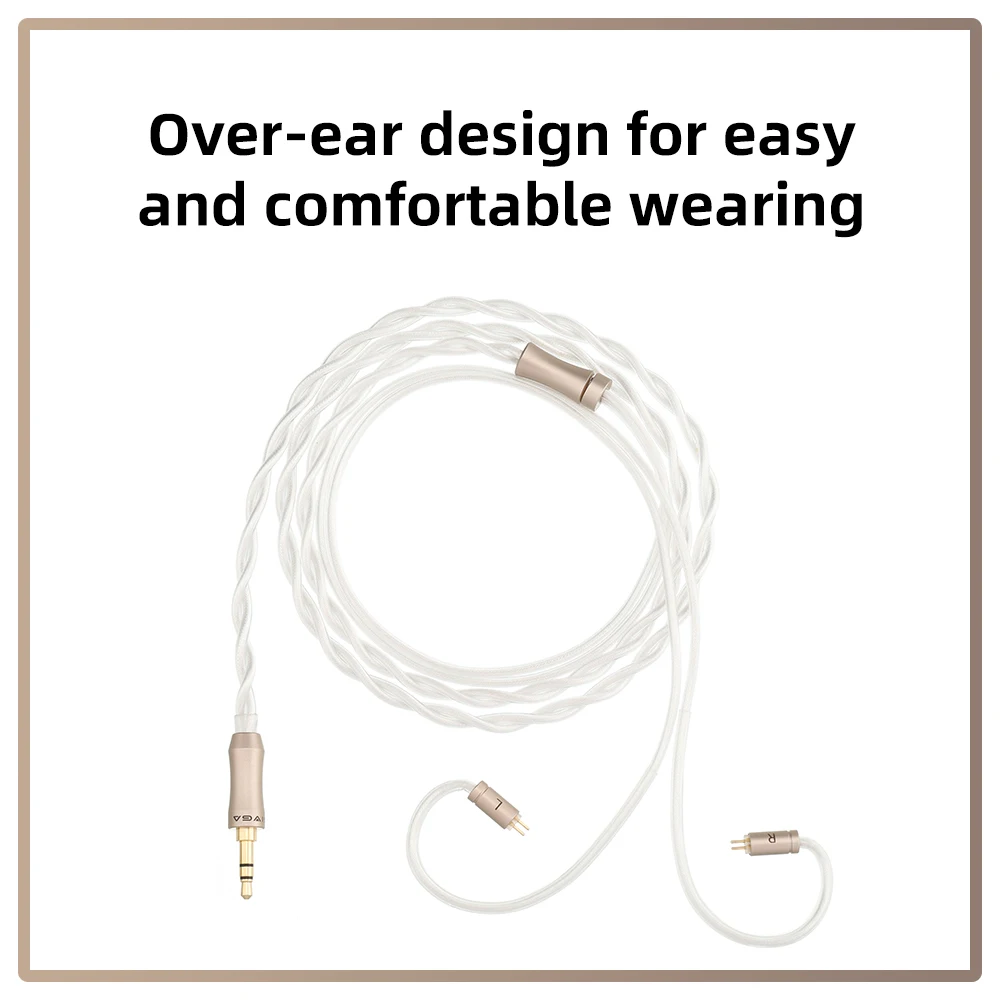 SIVGA Replacement Original 0.78mm 2-pin High-purity Oxygen-free with Silver-plated Copper Audio Earphone Cable for Que