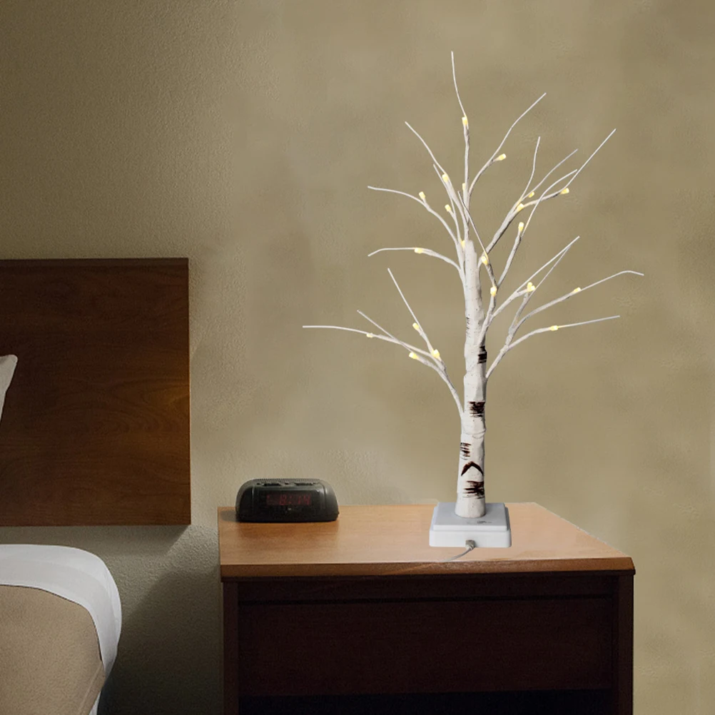 

Birch Tree 24 LED Lights Stylish Simulated Wood Night Lamp Table Desk Bedroom Night Light Decor Mini Stand Lamps