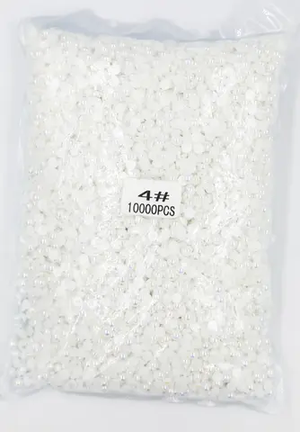2mm,4mm,5mm,6mm,8mm,10mm,12mm 젤리 퓨어 화이트 AB 플랫 백 ABS 라운드 하프 펄 비즈, 모조 플라스틱 하프 펄 비즈