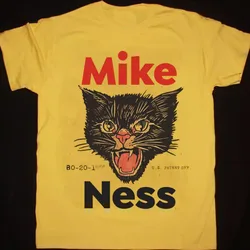 MIKE NESS Funny Cat Social Distortion Yellow All Size Men T Shirt