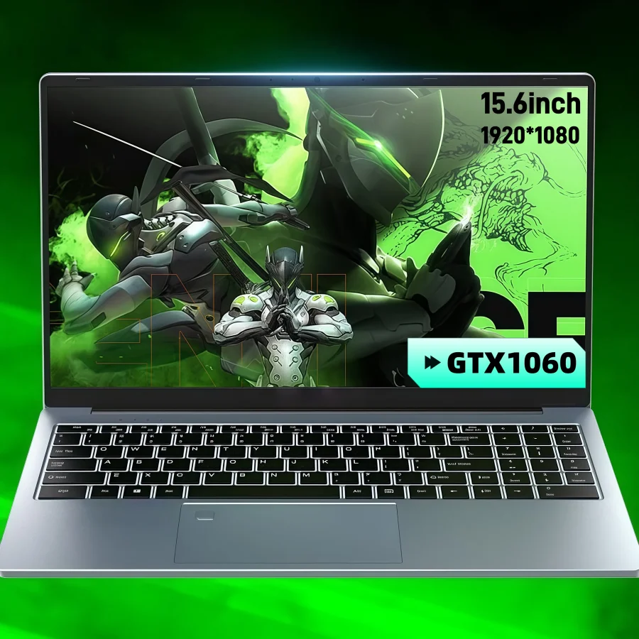15,6 "intel N95 gtx1060 portátiles para juegos ordenador portátil pc 32GB DDR4 1TB NVMe portátil Gamer Windows11 teclado retroiluminado