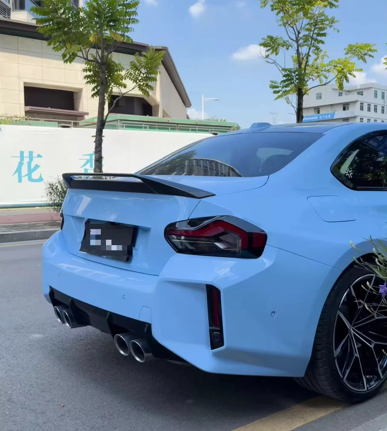 AD Style Carbon Fiber Rear Trunk Spoiler Wing Decktail for BMW G87 M2 G42 2 Series 2022+