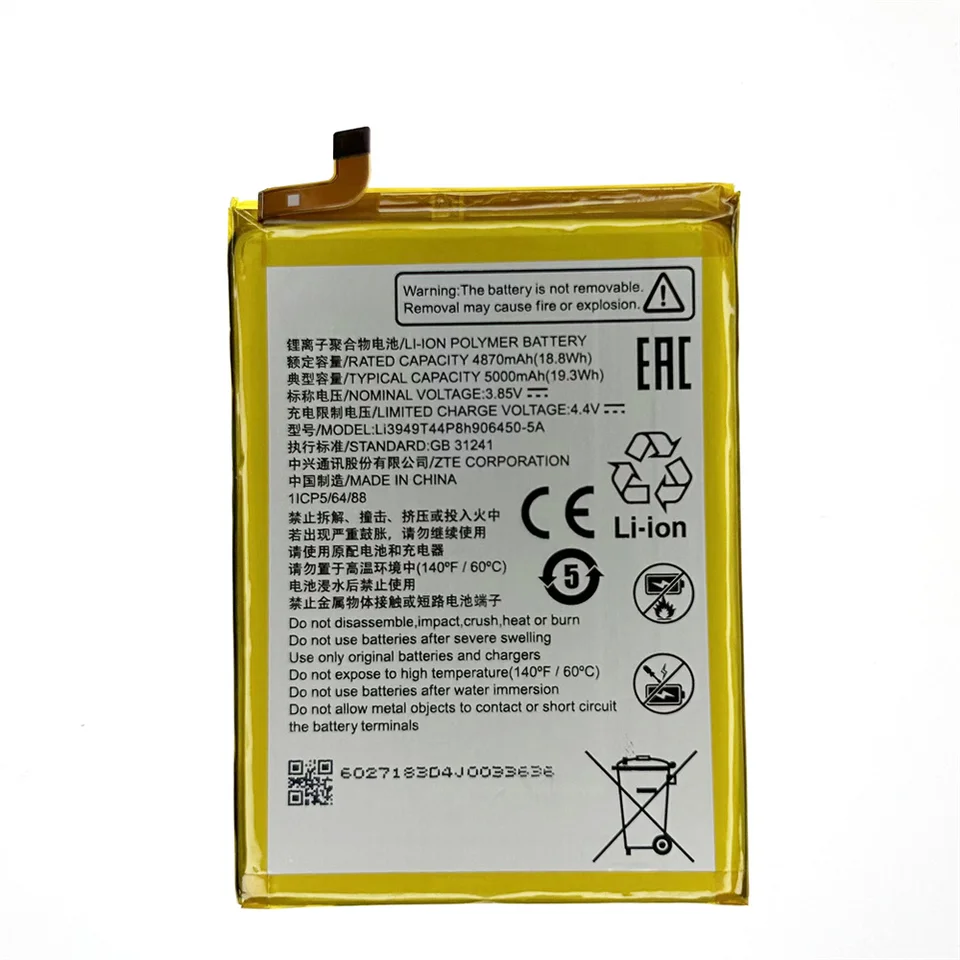 Genuine 5000mAh Li3949T44P8h906450-5A Battery For ZTE Axon 40