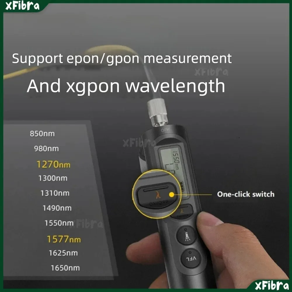 New FWV-05 3-in-1 Rechargeable Optical Power Meter -50~30dBm FTTH with Visual Fault Locator 15/30mW Red Laser