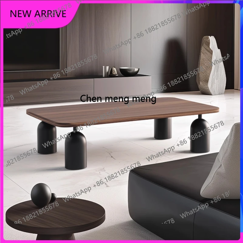 

Art rectangular solid wood coffee table light luxury Italian minimalist living room home niche H