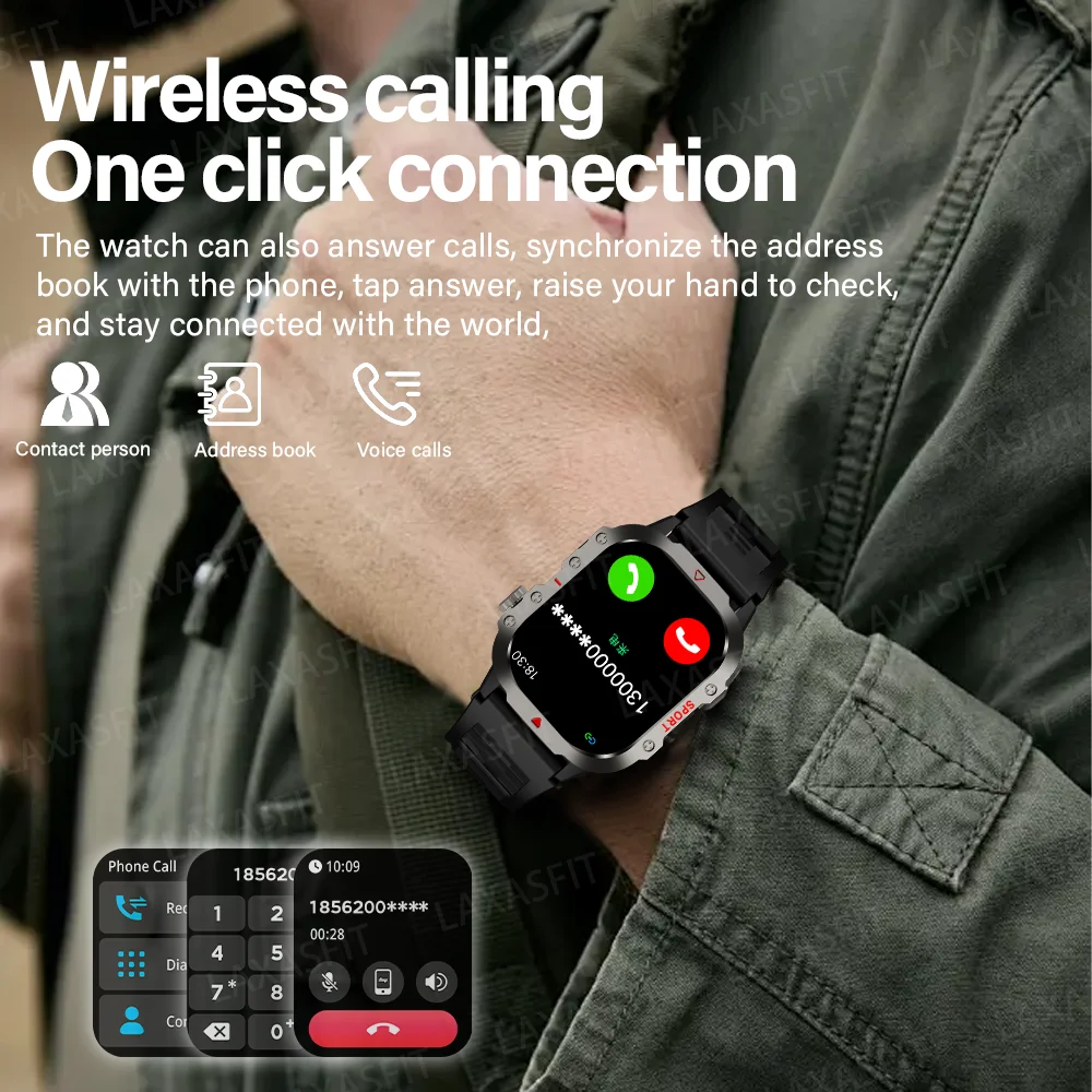 Laxasfit New Men's Smart Watch Bluetooth Talk 2.01 Inch Hd Screen Led thumbnail 4