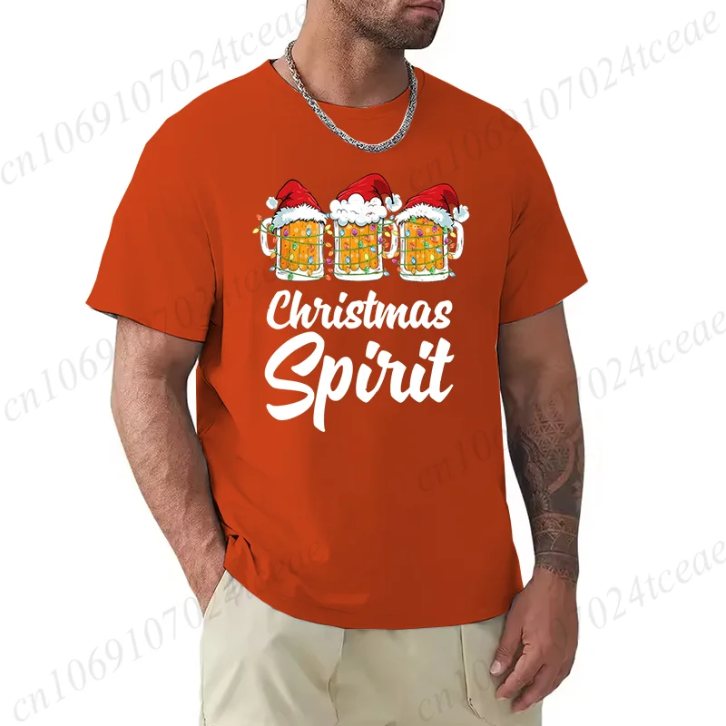شرب فرقة عيد الميلاد مضحك سانتا عيد الميلاد روح تي شيرت للرجال الملابس عيد الميلاد ملابس علوية للحفلات تيز قمصان قصيرة الأكمام المحملة الملابس