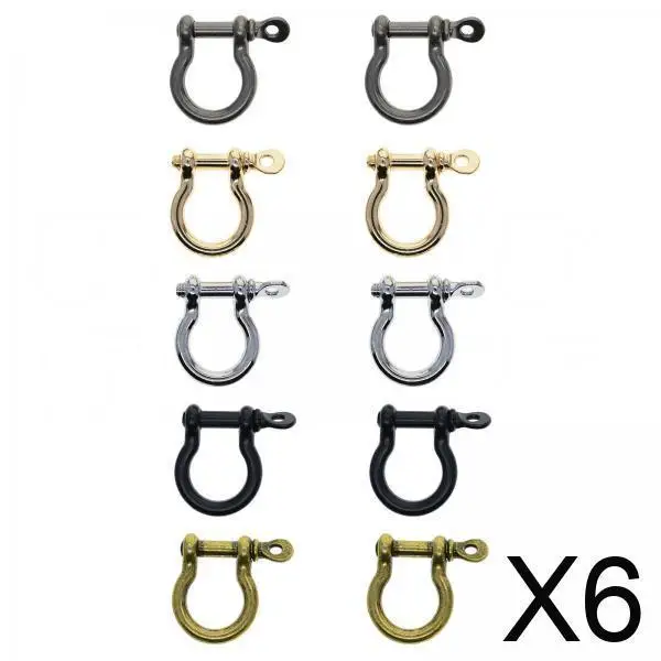 

Horseshoe Buckles Screw in Shackle Metal Hoop Locking Key Ring Accessories for Backpack Straps and Leather Cord Jewelry