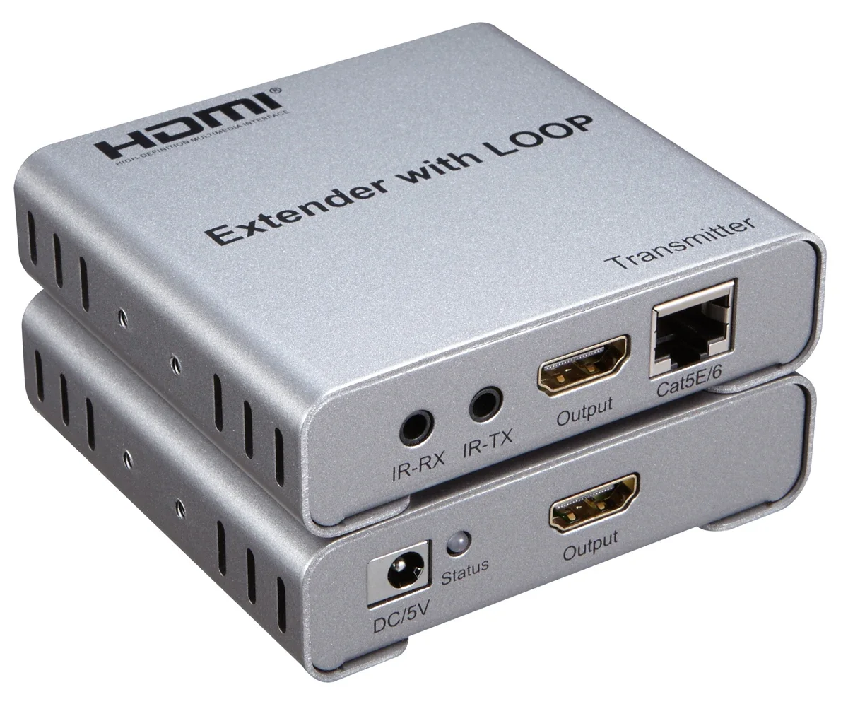 Imagem -03 - Hdmi Extender Loop ir por Cabo Ethernet 3d Edid Transmissor e Receptor pc com Câmera para Monitorar tv Cat5e Cat6 Rj45 1080p 50m