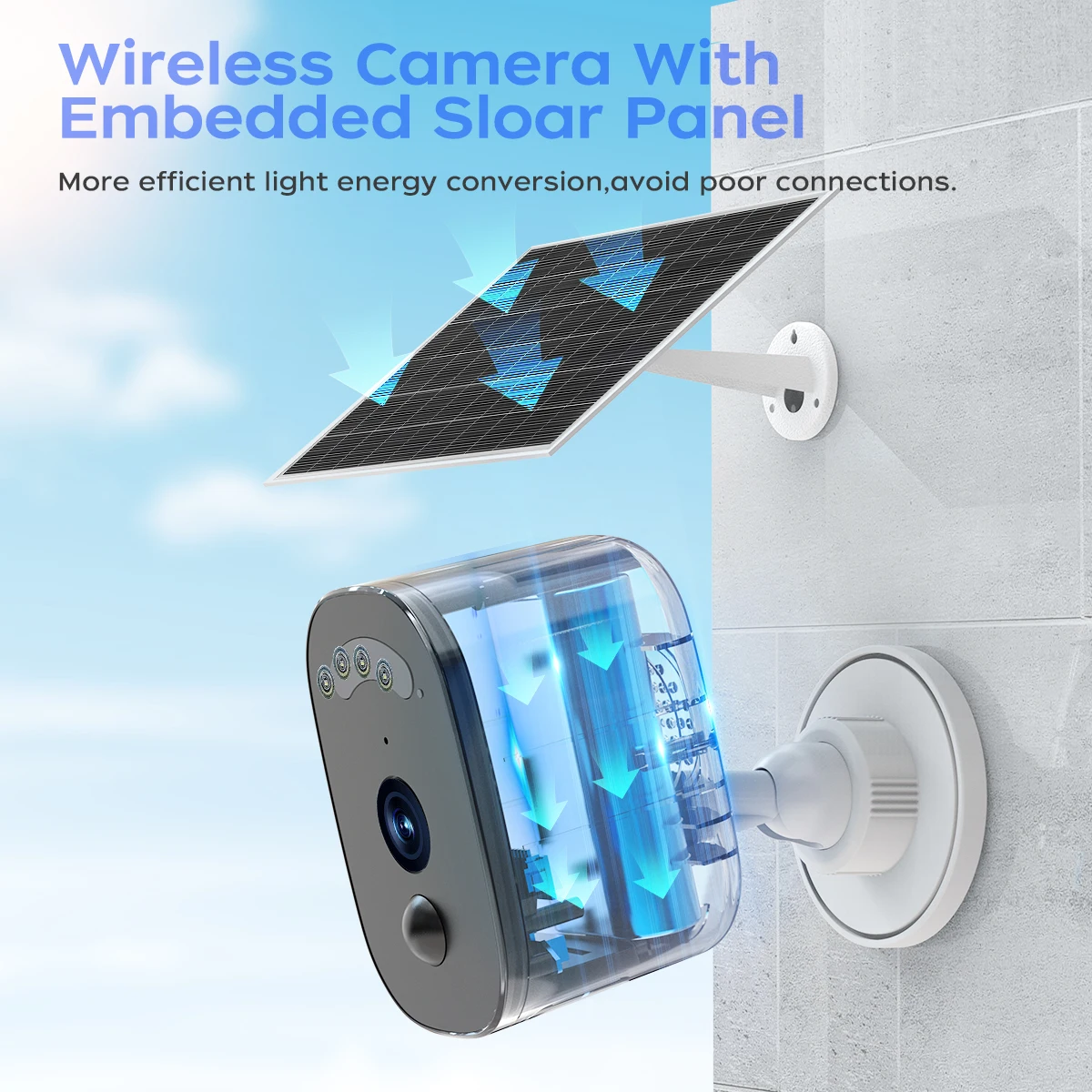 Jooan 5MP Solar Surveillance Camera Outdoor Wireless IP Camera Human Detection Two-way Audio Night Vision IP66 Home Protection - view 4