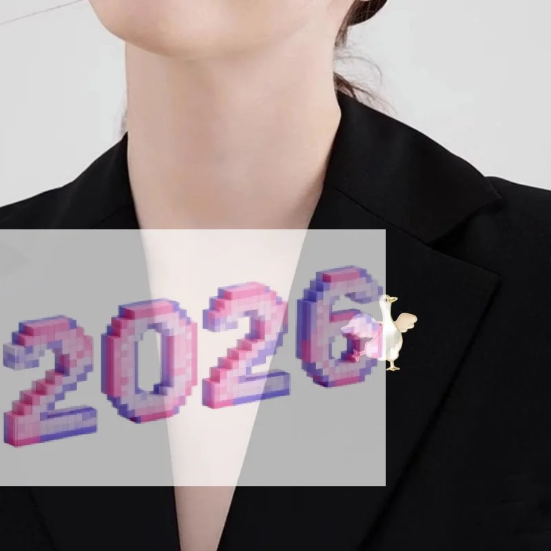 Cute Goose Shaped Brooch Natural Mother Of Pearl Inlay Gold Plated Trim For Jackets Scarves Daily Wear