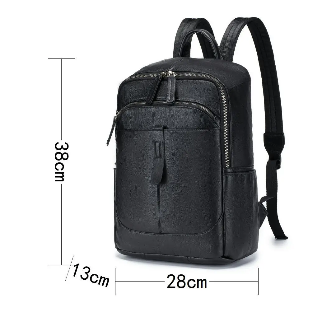 2027 New Brand Natural Cowskin Genuine Leather Men's Backpack Fashion Large Capacity Shoolbag Boy Laptop Backpack Computer Bag