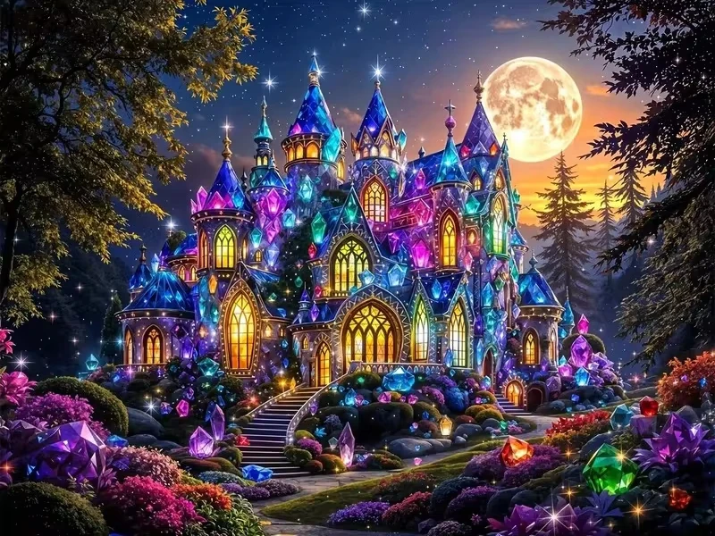 

Crystal Castle Scenery 500/1000/1200/2000 PCS Jigsaw Puzzles Family Activity Games for Gameroom Bedroom Gifts Home Decor