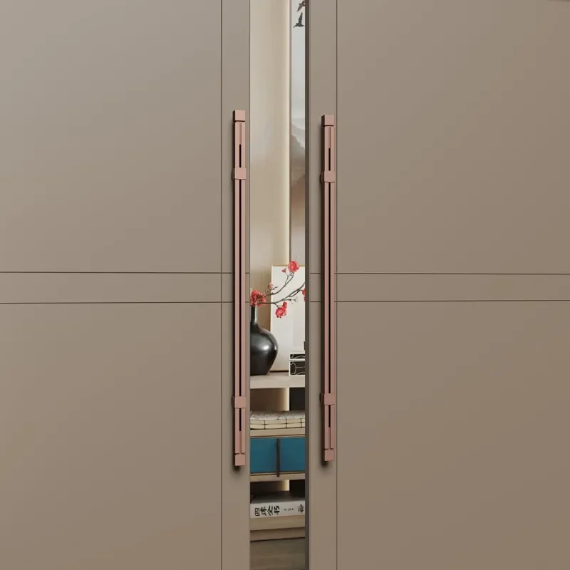 Hotel aluminum plate handle club banquet hall door handle double open frameless glass door stainless steel