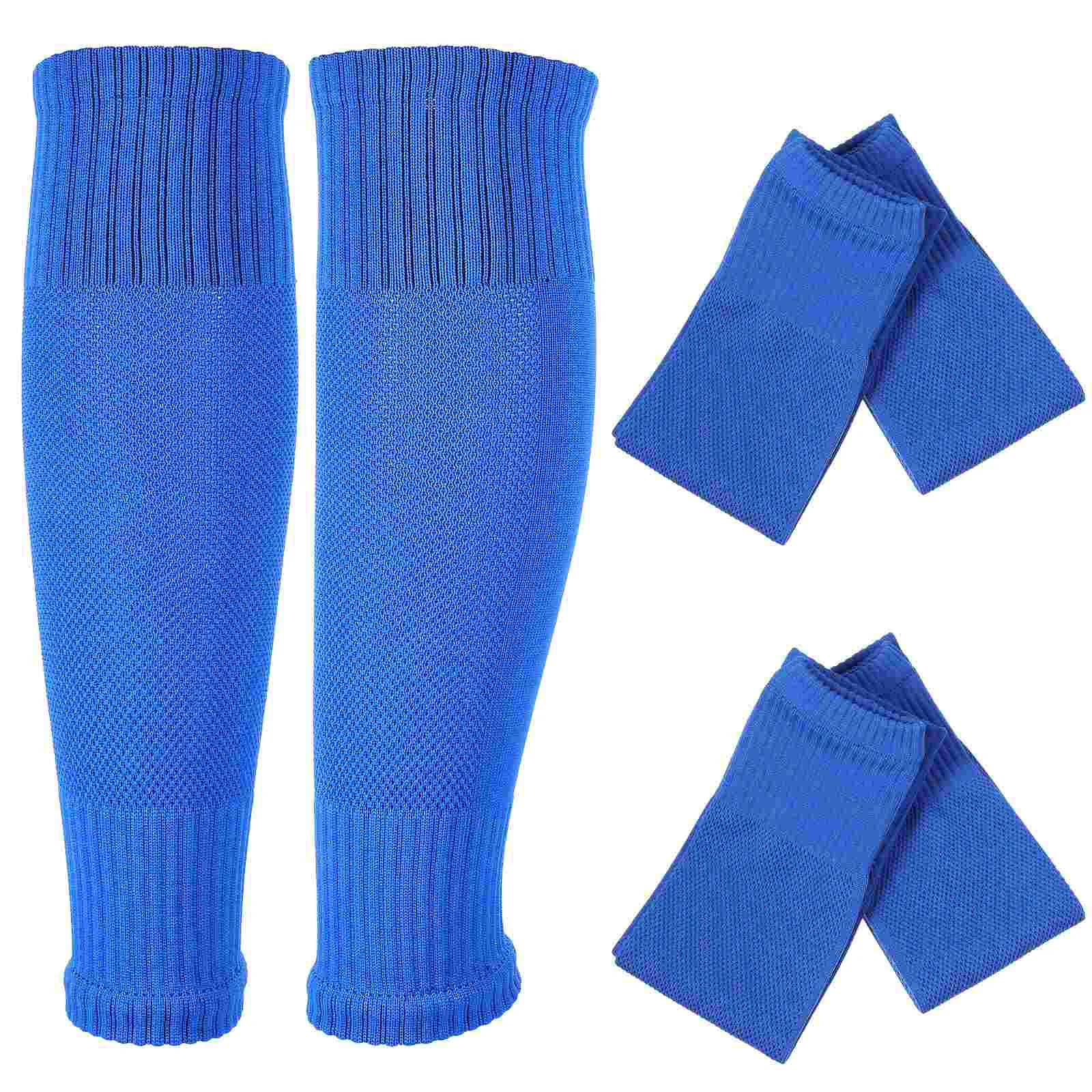 2 Pairs Sleeves Leg Sleeve Basketball Leg Sleeves For Men Soccer Shin Guard Calf Support Moisture Wicking Adult Football Socks