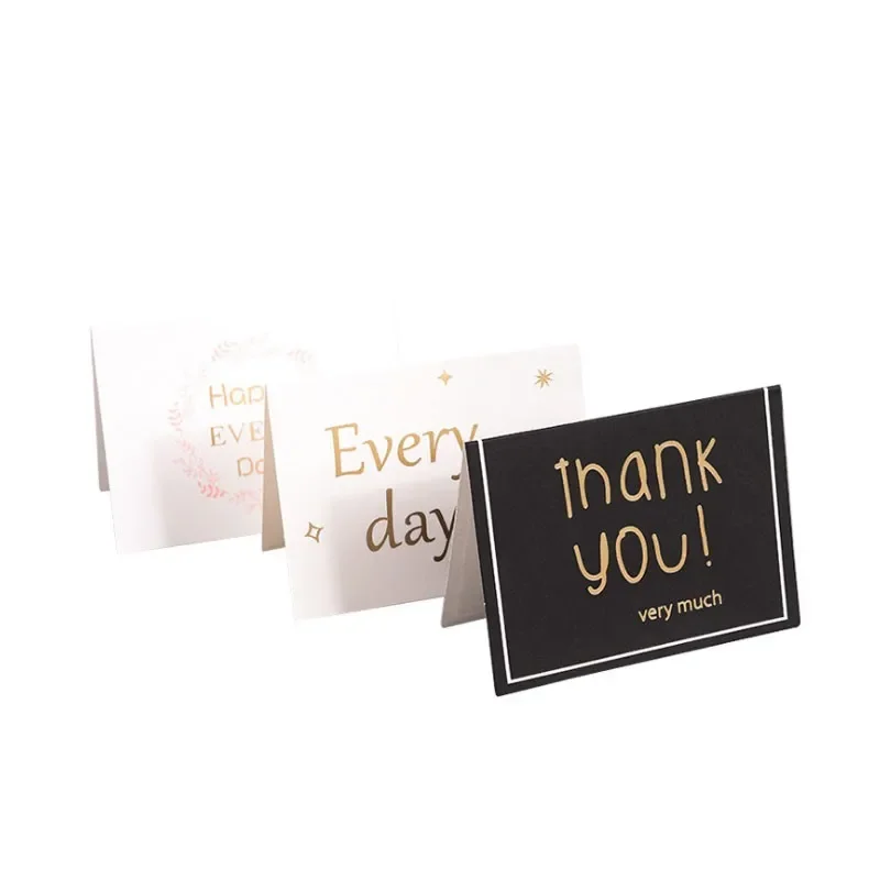 5set 9.5*7CM Bronzing envelope with cards happy birthday Invitation white gift best wishes Stationery Diary Scrapbook