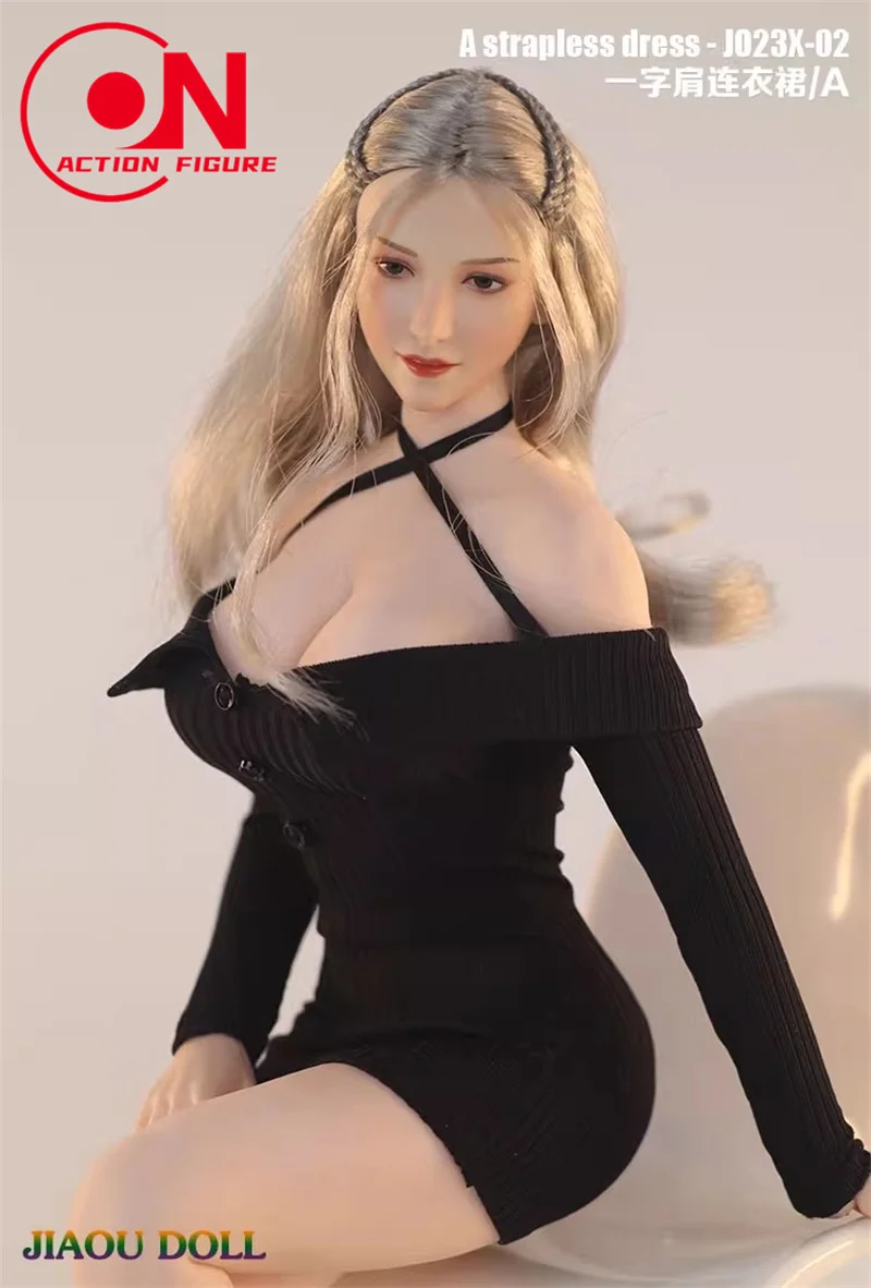 JIAOU JO23X-02 1/6 Scale Female A Strapless Dress Sexy Sweater Clothes Model Fit 12-inch TBL PH Soldier Action Figure Body