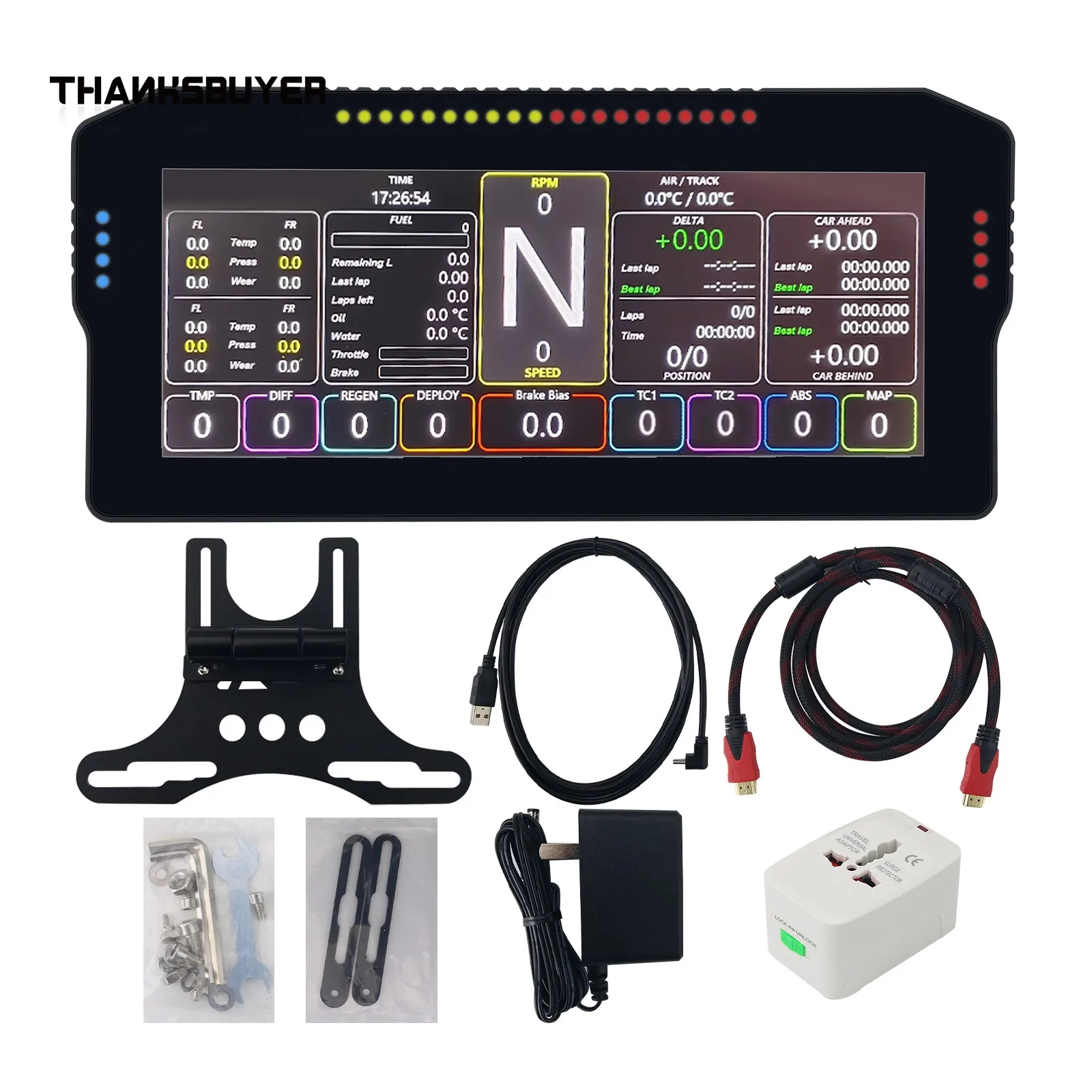 

Thanksbuyer 10.3-inch 1280x720 HD Racing Game Simulator Steering Wheel Display RGB Full Color Panel IPS Screen