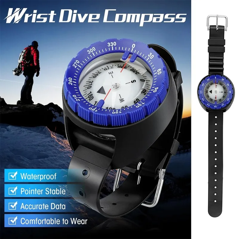 Outdoor Swimming Digital Underwater 50m Diving Compass Professional Waterproof Navigator Digital Scuba Luminous Balanced Watch