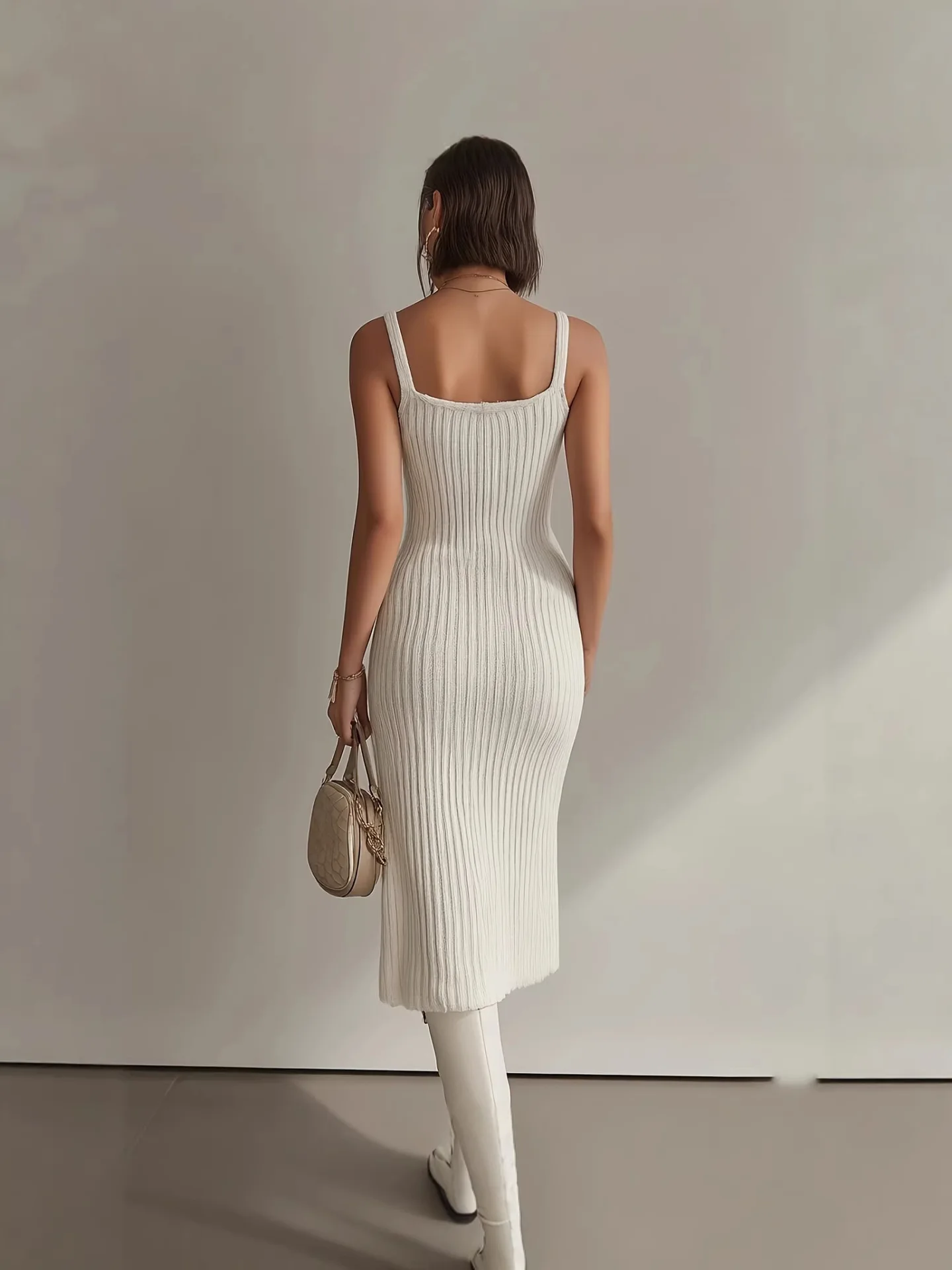v neck spaghetti strap dress casual Women's Crochet Knit Button Front High Slit Slim Midi Sexy Comfortable Holiday Female Dress Whether you’re heading to Corduroy Size:custom made 18-24 US White sneakers, Baby blue Midi dress