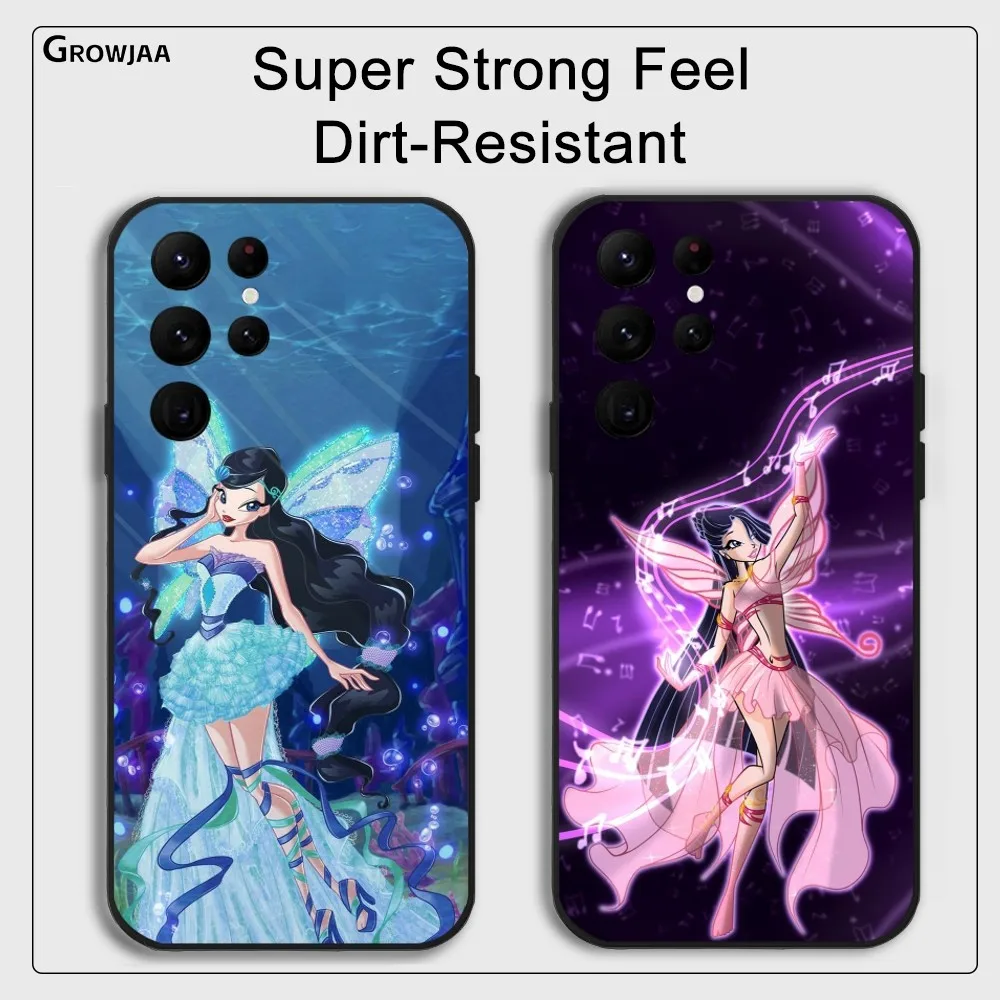 Girl W-Winx Clubs Hot Phone Case For Samsung Galaxy S25 S24 S22 S23 Ultra S21 S20 Plus 5G Protective Silicone Funda