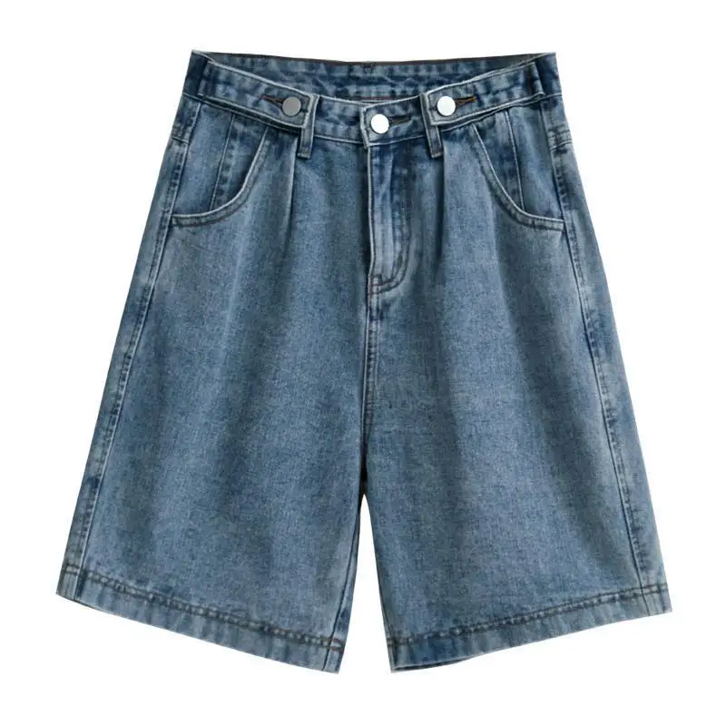 Sommer Jeans shorts für Frauen Streetwear 2024 Frühling Sommer Mode lose hoch taillierte Shorts schicke solide lässige Jeans shorts